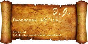 Dvoracsek Júlia névjegykártya